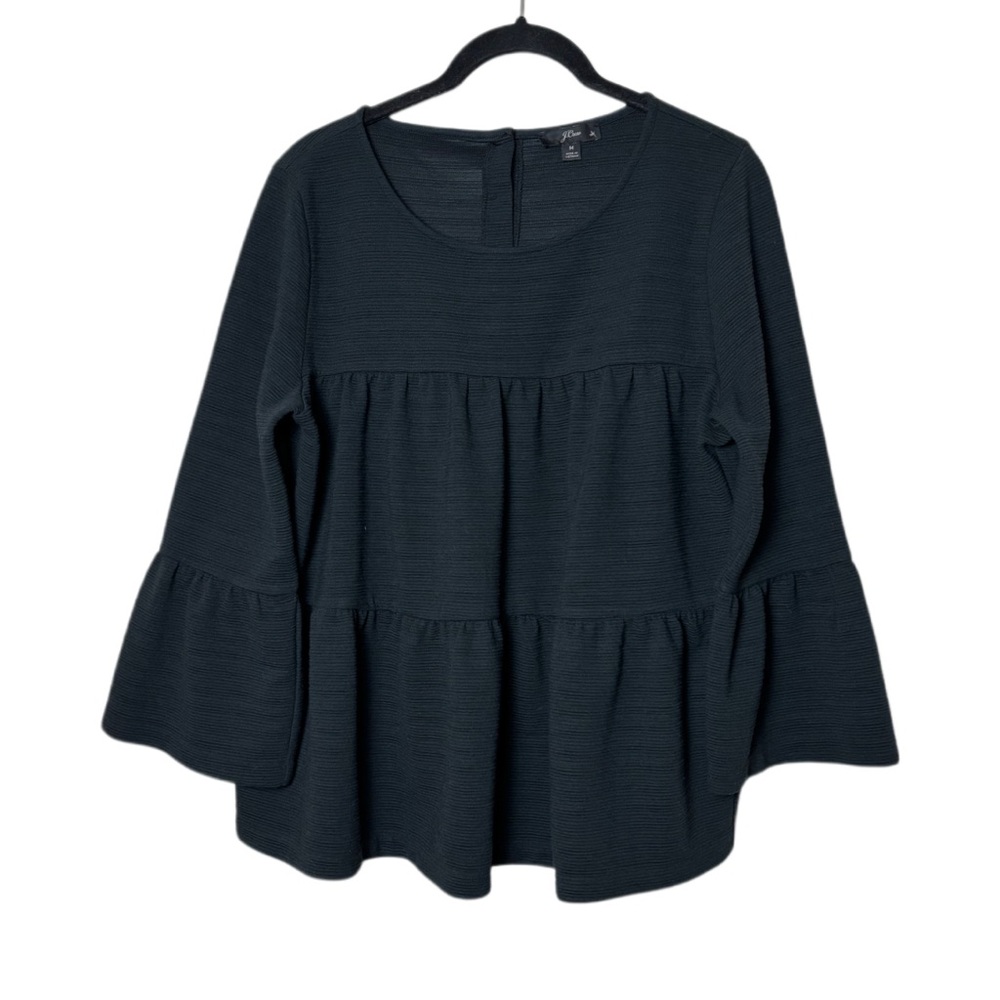 J.Crew Button-Back Tiered Bell-Sleeve Top Woman's Size Medium